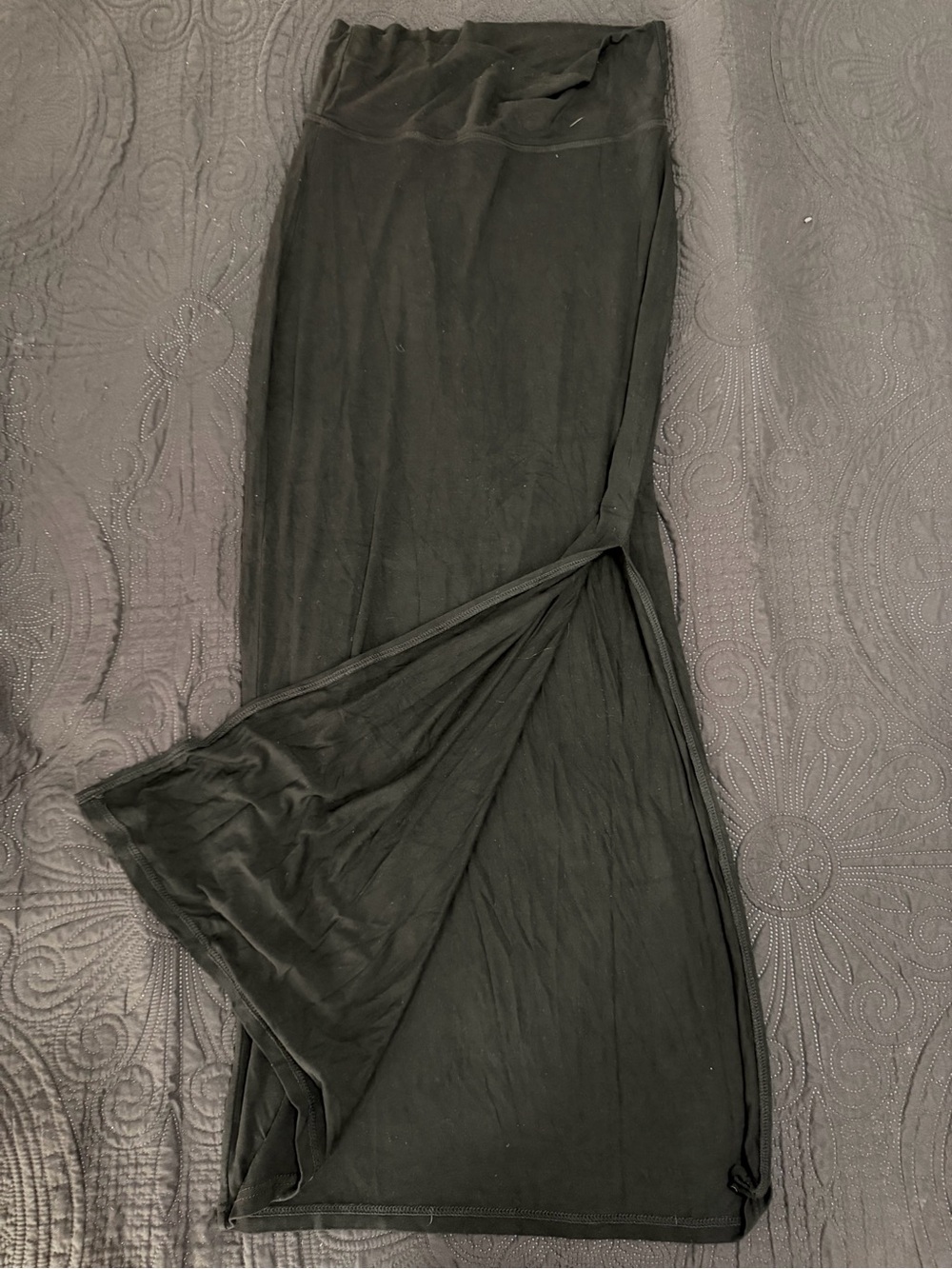 No Boundaries Black Maxi Skirt with Side Slit